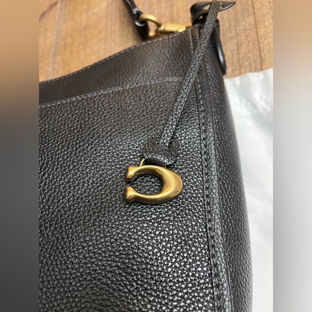 Coach Chaise Black Crossbody Bag with Gold Accents C8483 - Picture 4 of 16